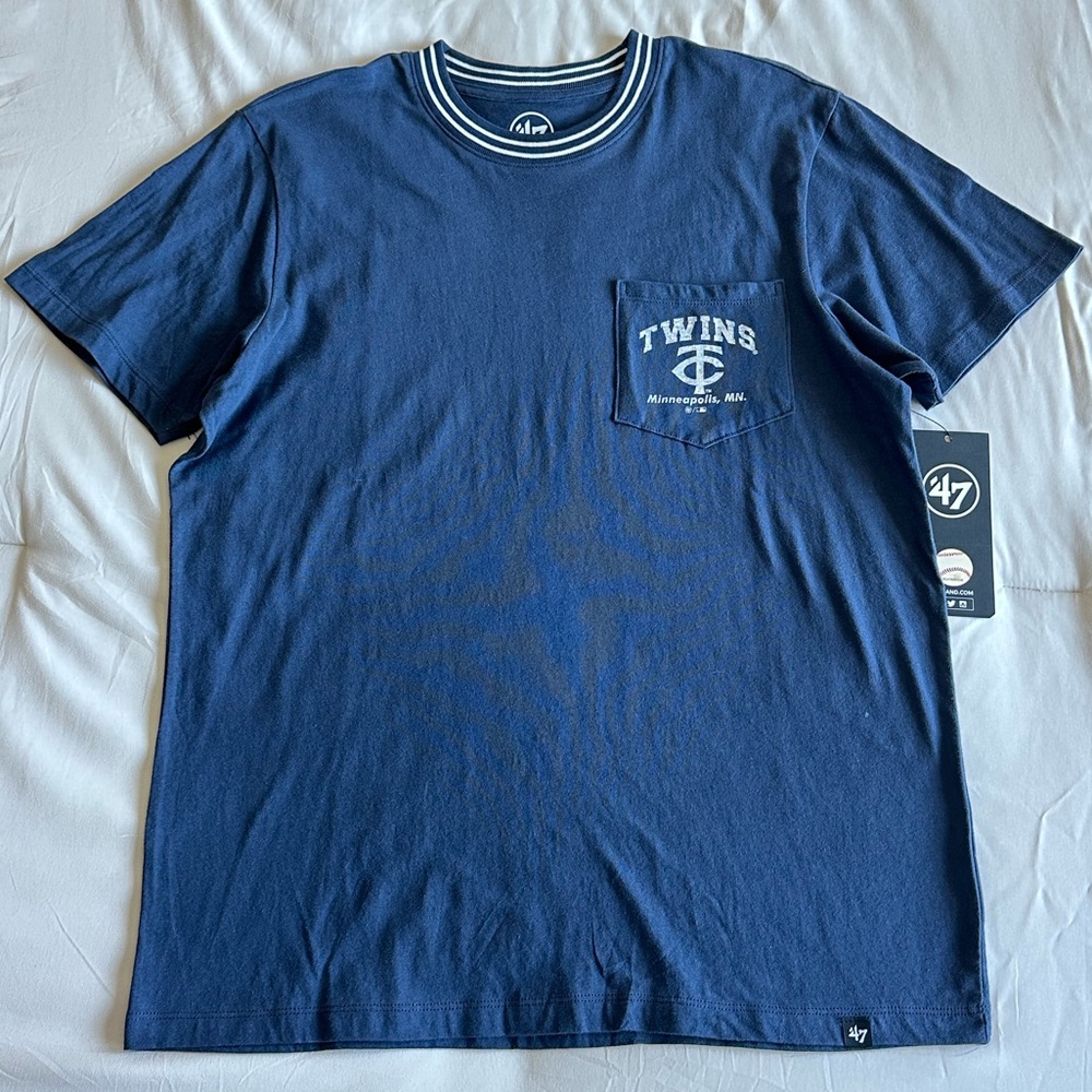 NWT Minnesota Twins Pocket Tee with Striped Collar
